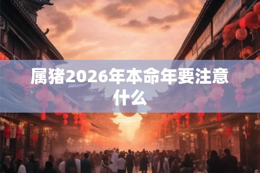 属猪2026年本命年要注意什么
