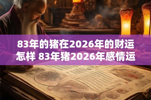 83年的猪在2026年的财运怎样 83年猪2026年感情运势怎么样