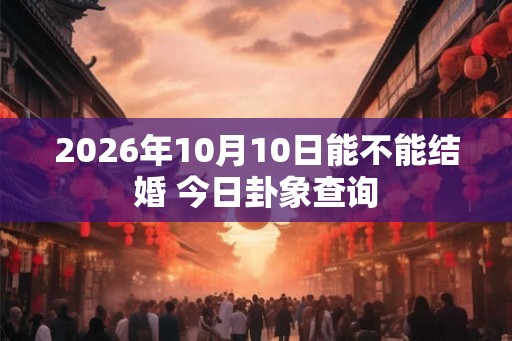 2026年10月10日能不能结婚 今日卦象查询