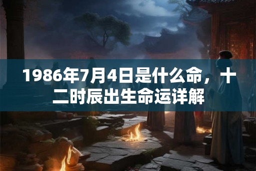 1986年7月4日是什么命，十二时辰出生命运详解