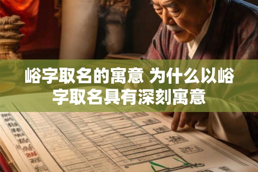 峪字取名的寓意 为什么以峪字取名具有深刻寓意