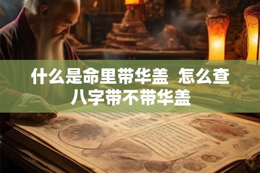 什么是命里带华盖  怎么查八字带不带华盖