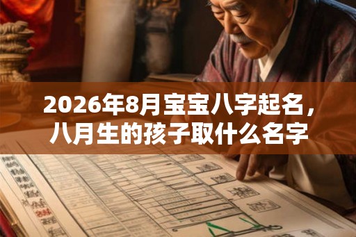 2026年8月宝宝八字起名，八月生的孩子取什么名字