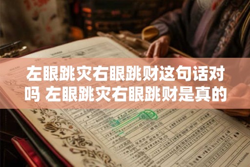 左眼跳灾右眼跳财这句话对吗 左眼跳灾右眼跳财是真的吗