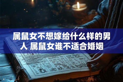 属鼠女不想嫁给什么样的男人 属鼠女谁不适合婚姻