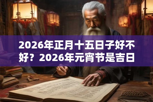 2026年正月十五日子好不好？2026年元宵节是吉日吗？