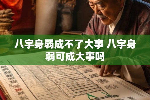 八字身弱成不了大事 八字身弱可成大事吗