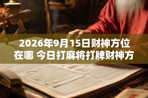 2026年9月15日财神方位在哪 今日打麻将打牌财神方位 2026年9月15日财神方位在哪 今日打麻将打牌财神方位