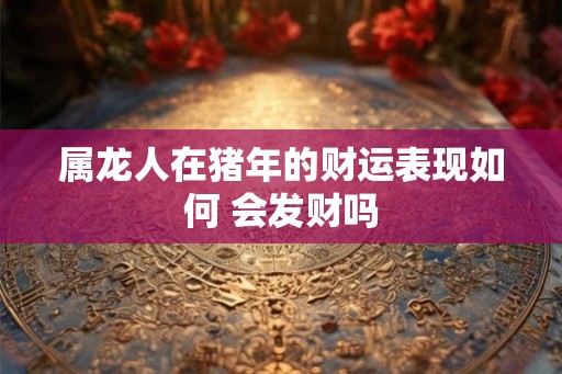 属龙人在猪年的财运表现如何 会发财吗