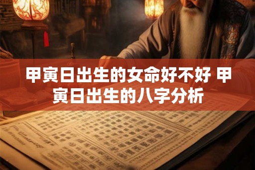 甲寅日出生的女命好不好 甲寅日出生的八字分析 甲寅日出生的女命好不好 甲寅日出生的八字分析