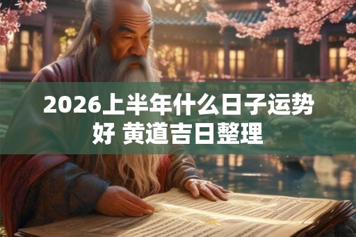 2026上半年什么日子运势好 黄道吉日整理 2026上半年什么日子运势好 黄道吉日整理