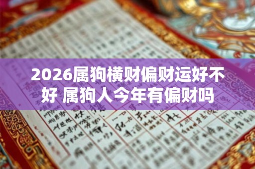 2026属狗横财偏财运好不好 属狗人今年有偏财吗