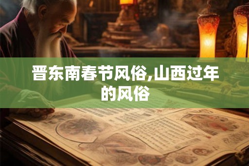 晋东南春节风俗,山西过年的风俗
