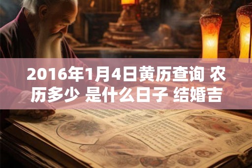 2016年1月4日黄历查询 农历多少 是什么日子 结婚吉时