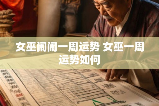 女巫闹闹一周运势 女巫一周运势如何 女巫闹闹一周运势 女巫一周运势如何