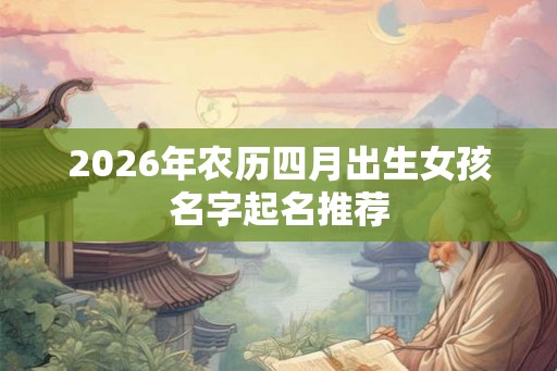 2026年农历四月出生女孩名字起名推荐