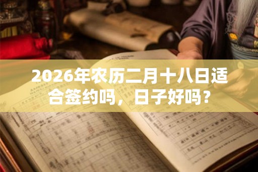 2026年农历二月十八日适合签约吗，日子好吗？