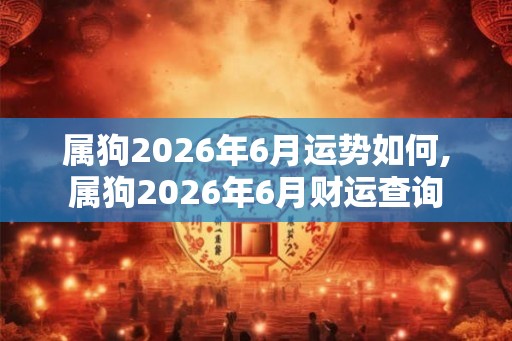属狗2026年6月运势如何,属狗2026年6月财运查询