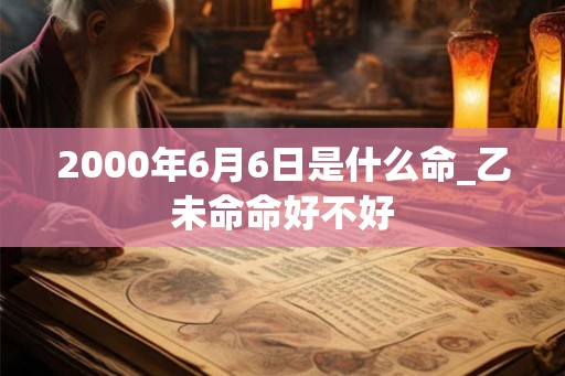 2000年6月6日是什么命_乙未命命好不好