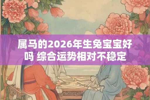 属马的2026年生兔宝宝好吗 综合运势相对不稳定