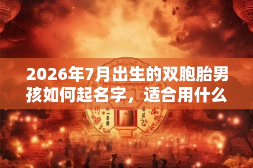 2026年7月出生的双胞胎男孩如何起名字，适合用什么字