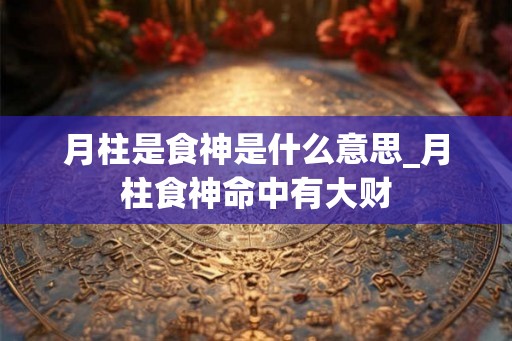 月柱是食神是什么意思_月柱食神命中有大财