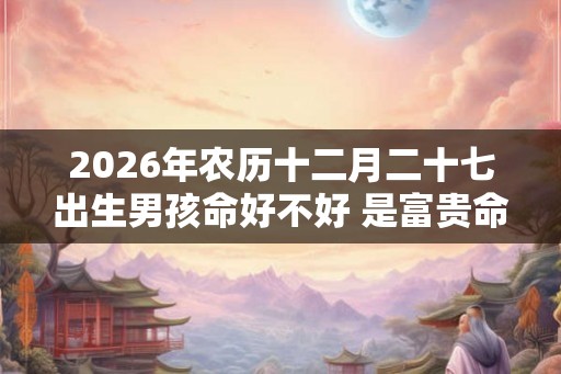 2026年农历十二月二十七出生男孩命好不好 是富贵命吗
