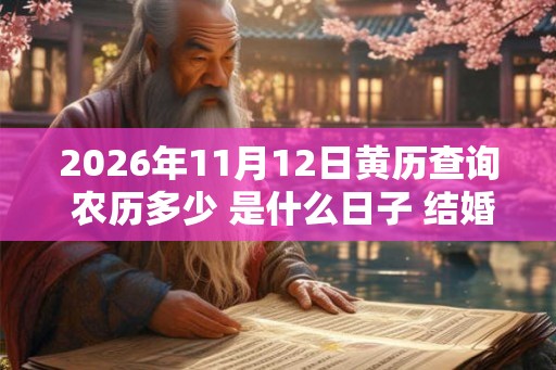 2026年11月12日黄历查询 农历多少 是什么日子 结婚吉时