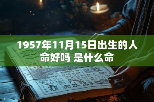 1957年11月15日出生的人命好吗 是什么命