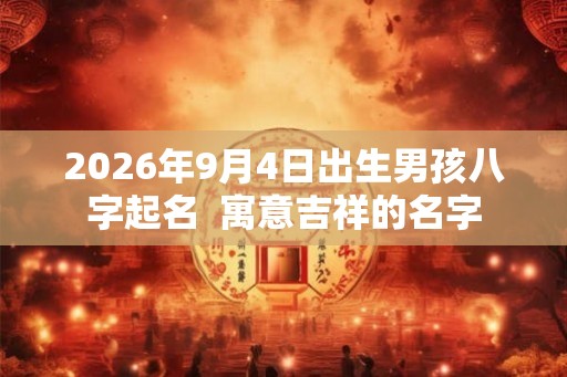 2026年9月4日出生男孩八字起名  寓意吉祥的名字