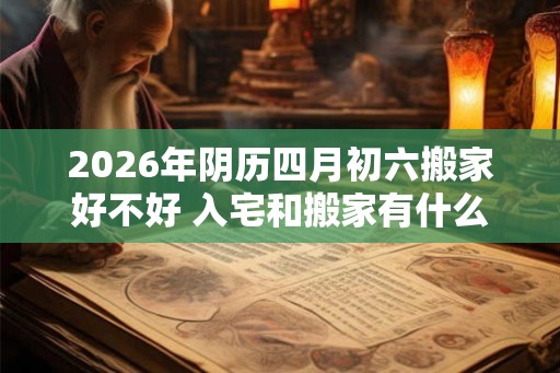 2026年阴历四月初六搬家好不好 入宅和搬家有什么区别