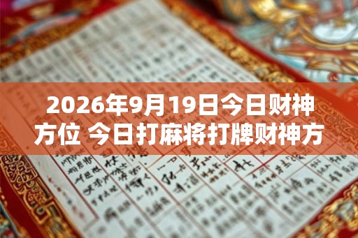2026年9月19日今日财神方位 今日打麻将打牌财神方位