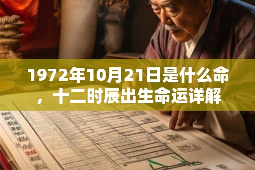 1972年10月21日是什么命，十二时辰出生命运详解