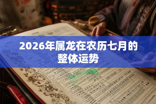 2026年属龙在农历七月的整体运势