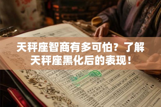 天秤座智商有多可怕？了解天秤座黑化后的表现！