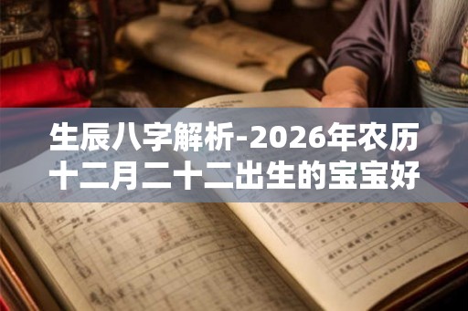 生辰八字解析-2026年农历十二月二十二出生的宝宝好不好