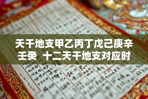 天干地支甲乙丙丁戊己庚辛壬癸  十二天干地支对应时间