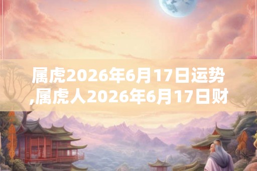 属虎2026年6月17日运势,属虎人2026年6月17日财运,生肖虎2026年6月17日运势 属虎2026年6月17日运势,属虎人2026年6月17日财运,生肖虎2026年6月17日运势