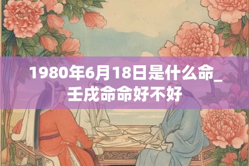 1980年6月18日是什么命_壬戌命命好不好
