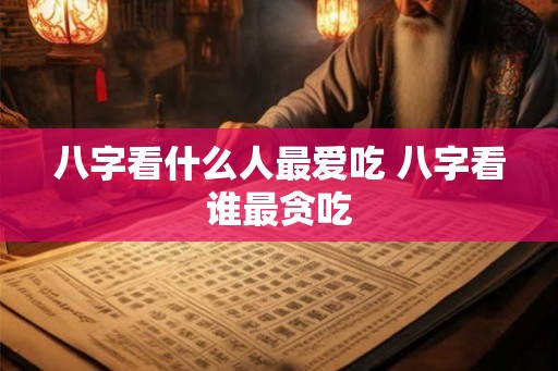 八字看什么人最爱吃 八字看谁最贪吃