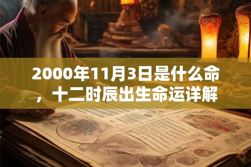 2000年11月3日是什么命，十二时辰出生命运详解