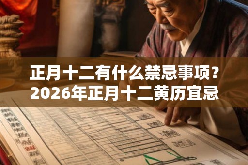 正月十二有什么禁忌事项？2026年正月十二黄历宜忌什么？
