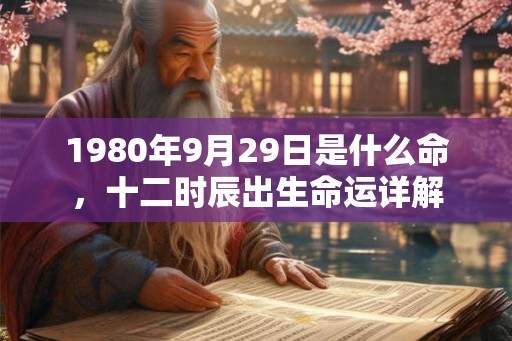1980年9月29日是什么命，十二时辰出生命运详解