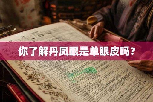 你了解丹凤眼是单眼皮吗？
