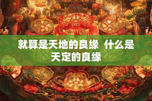 就算是天地的良缘  什么是天定的良缘