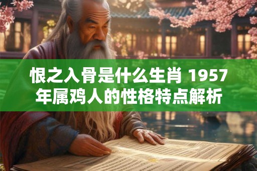 恨之入骨是什么生肖 1957年属鸡人的性格特点解析