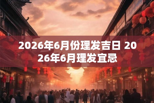 2026年6月份理发吉日 2026年6月理发宜忌