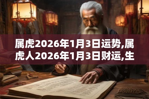 属虎2026年1月3日运势,属虎人2026年1月3日财运,生肖虎2026年1月3日运势