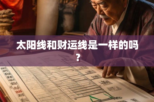 太阳线和财运线是一样的吗？