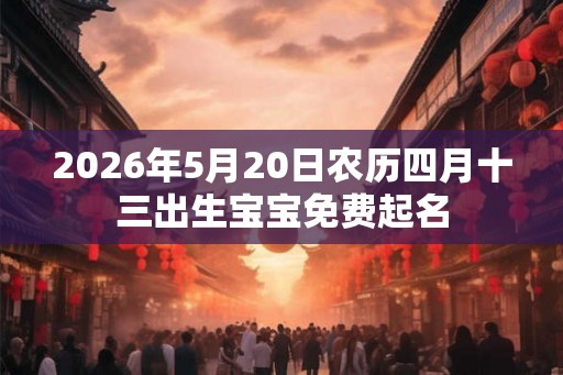 2026年5月20日农历四月十三出生宝宝免费起名